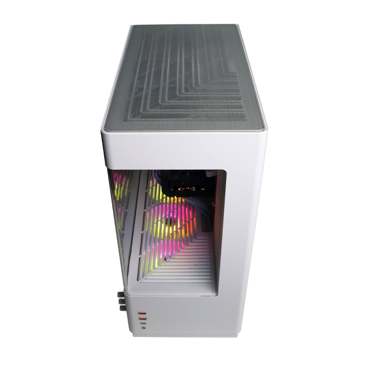 Alt View 12. CyberPowerPC - Gaming Desktop - AMD Ryzen 7 9700F - NVIDIA GeForce RTX 5070 12GB - 32GB DDR5 - 1TB PCIe 4.0 SSD Storage - White.