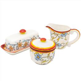 Euro Ceramica Home - Duomo 3-Piece Breakfast Accessory Set - Gold