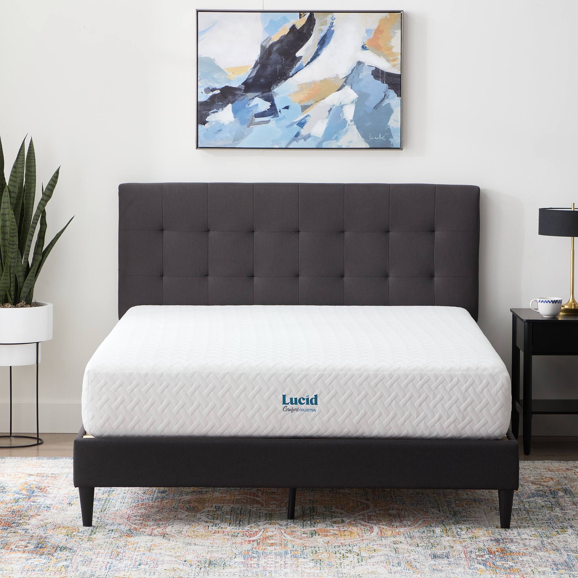 Alt View 13. Lucid Comfort Collection - 10-inch Firm Memory Foam Mattress - Full - White.