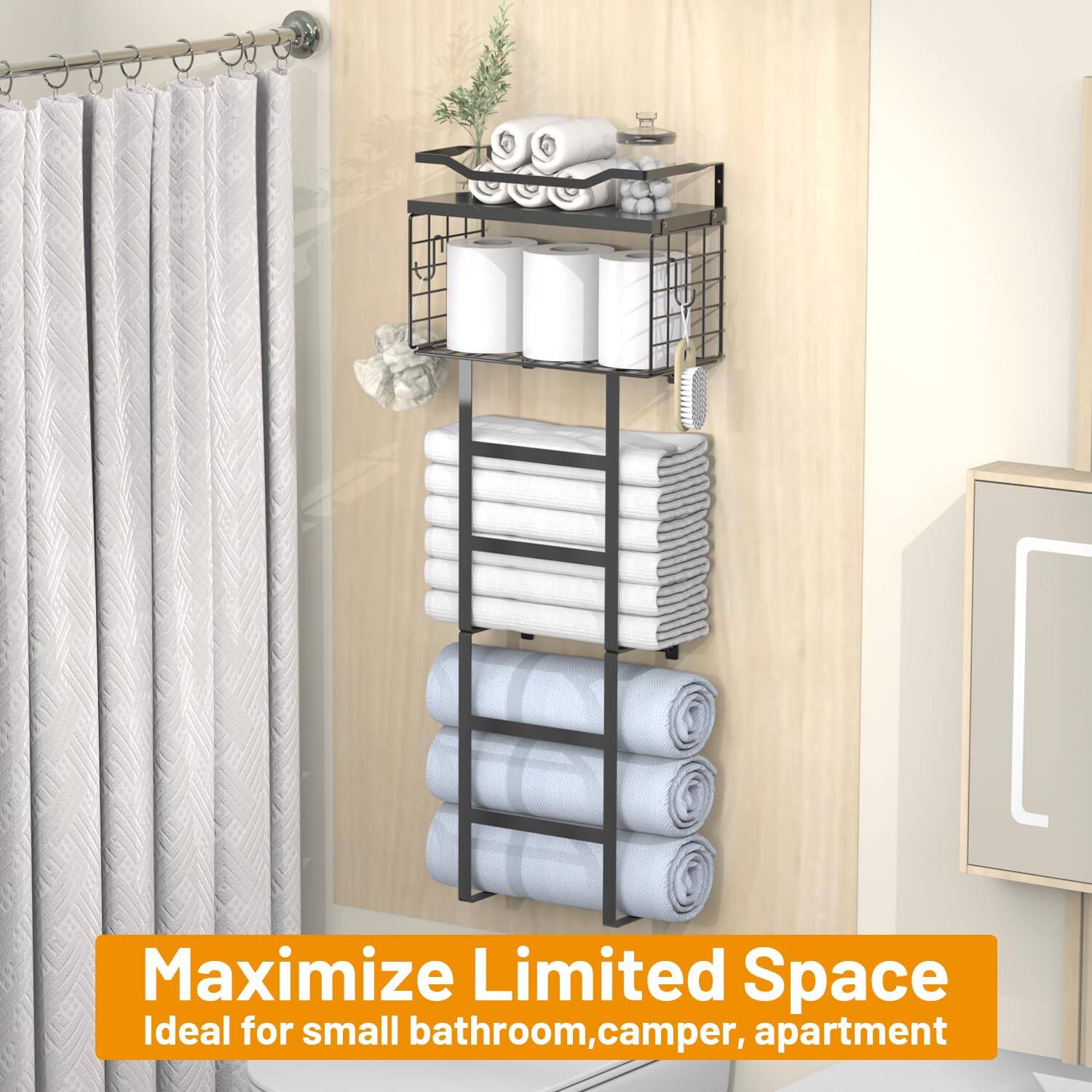 Maximize Limited Space  
Ideal for small bathroom, camper, apartment