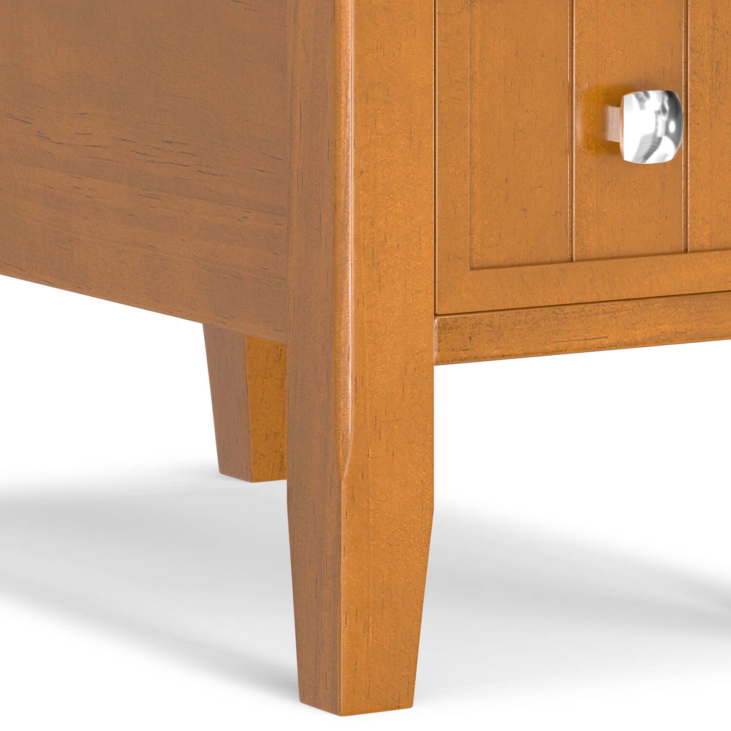 Alt View 6. Simpli Home - Acadian 14 inch Wide Solid Wood Transitional Narrow Side Table with Drawer in Light Golden Brown - Light Golden Brown.