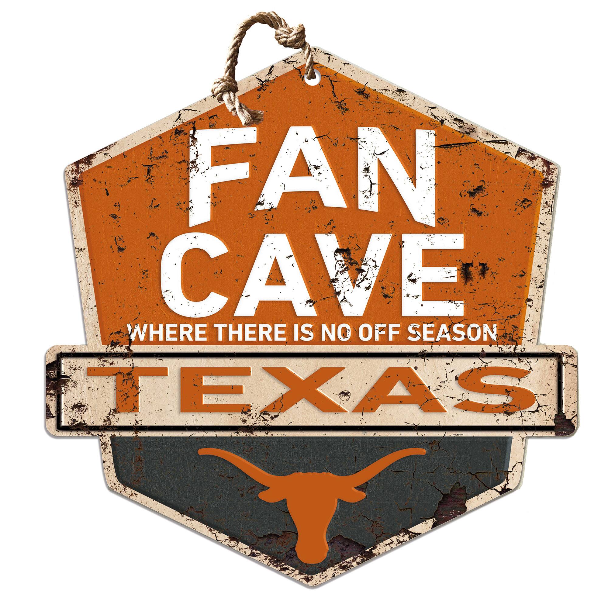 Texas Longhorns Fan Cave Badge Sign