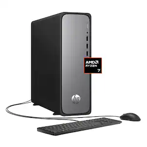 HP - OmniDesk Slim Desktop - AMD Ryzen 7 7445HS - 8GB DDR5 Memory - 512GB SSD - Meteor Silver