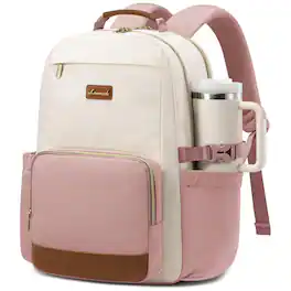 LOVEVOOK - Laptop Backpack for Women with Pouch Pocket for Large Capacity,15.6 Inch Laptop Computer Bag Travel Backpack - Pink