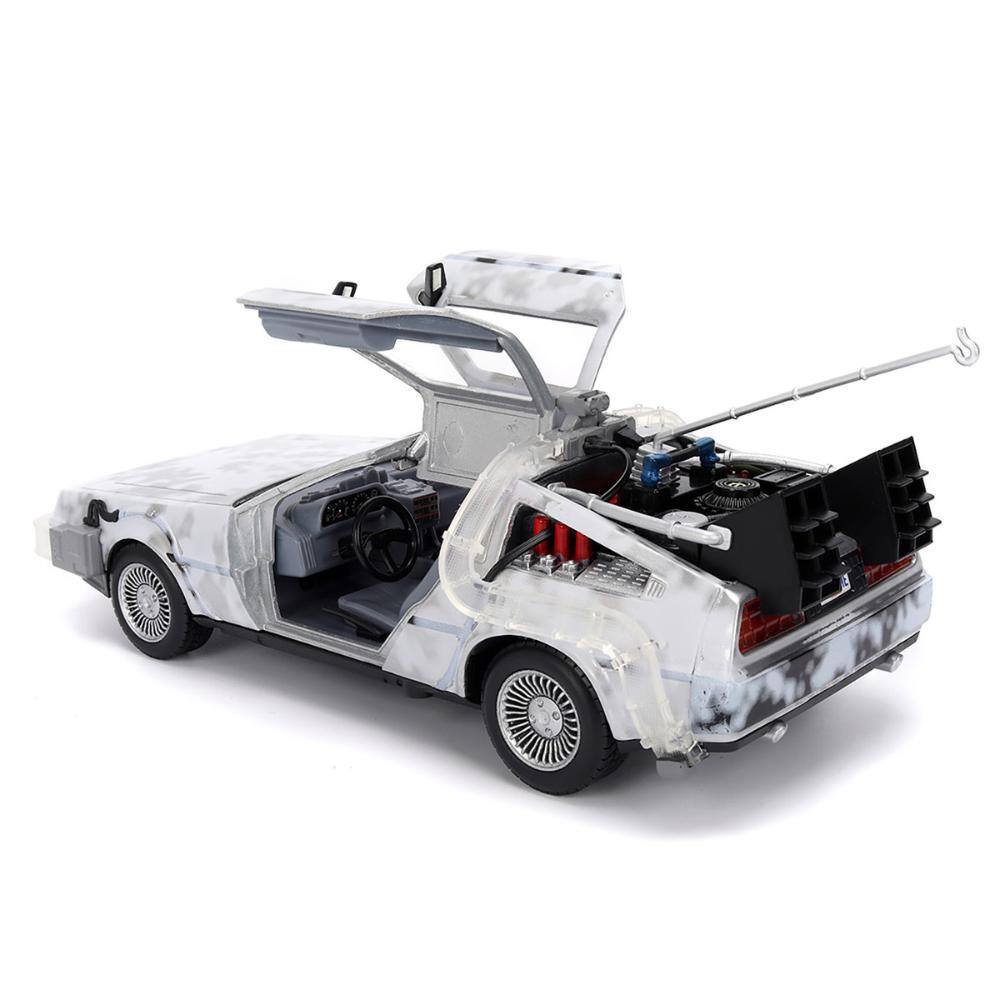 Back. Jada - DMC DeLorean Time Machine Frost Brushed Metal w/ Lights – Back to the Future (1985) Hollywood Rides 1/24 - White.