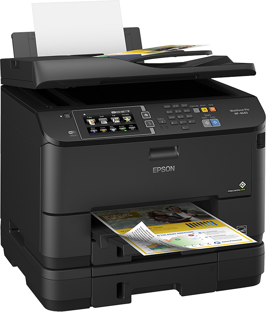 Epson Workforce Pro Wf 4640 Wireless All In One Printer Black C11cd11201 Best Buy 6576