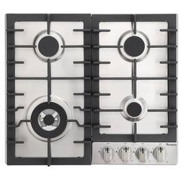 Rangaire - 24" Gas Cooktop 4 Burners Stainless Steel RCG241S - Stainless Steel