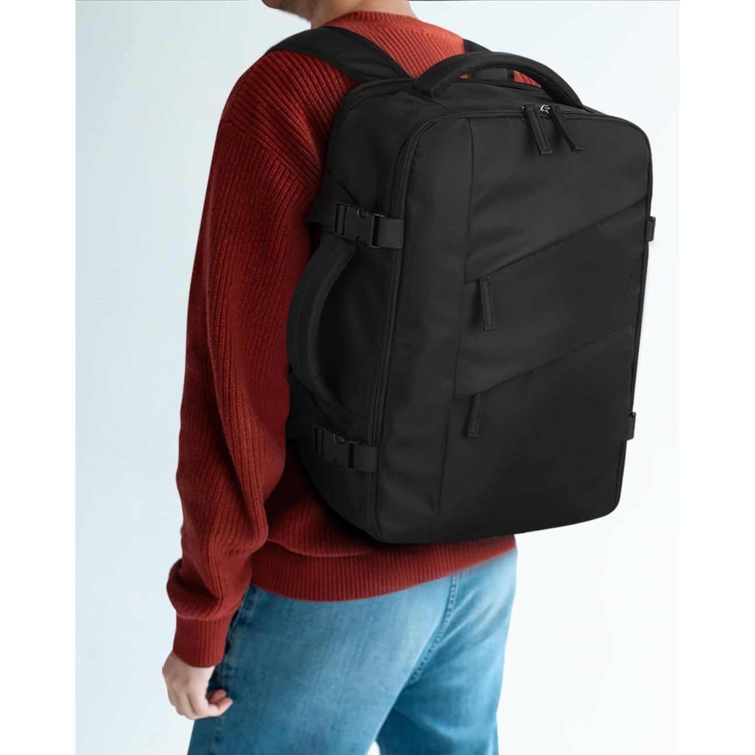 Back. Pacoar Cade - Travel Backpack For Women Men Waterproof Laptop Flight Approved Carry On Overnight Weekender Bag College Bookbag - Cow Print-15.6 Inch.