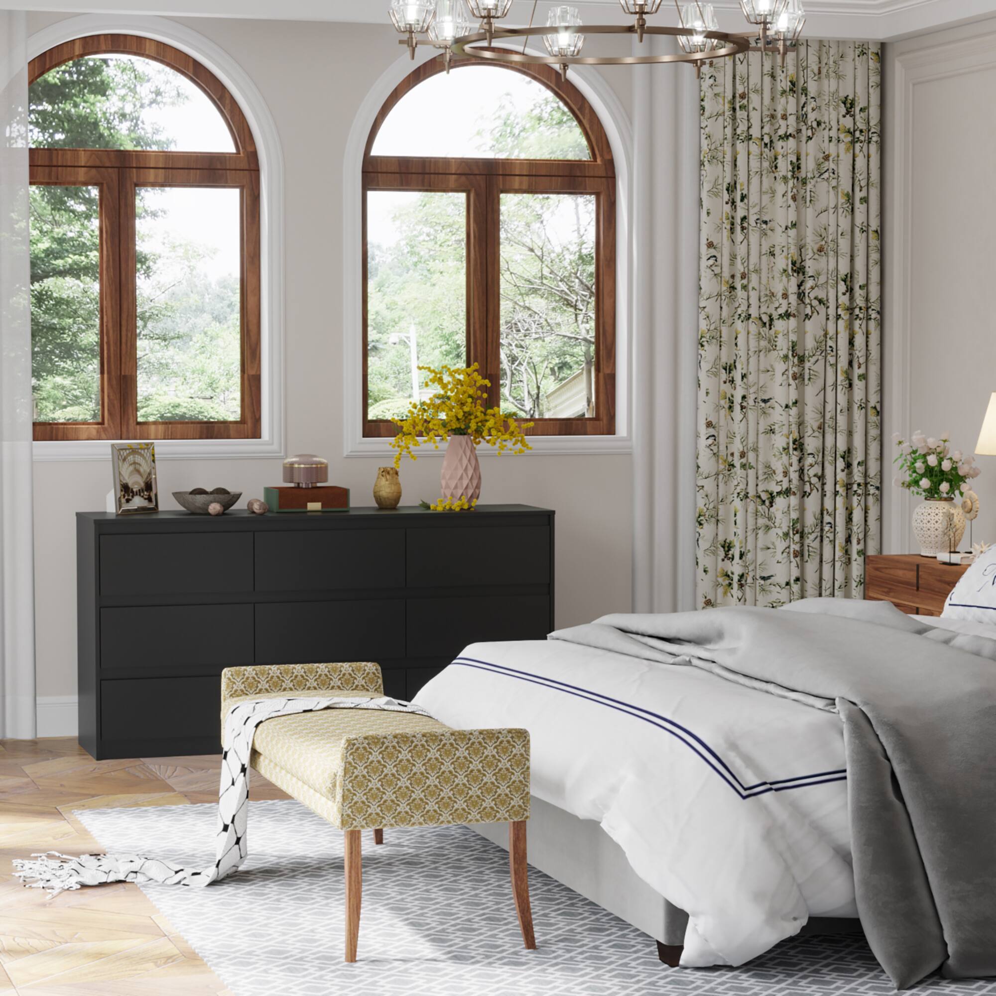 Alt View 8. Famapy - Famapy 9 - Drawer Dresser: Elevate Bedroom Elegance with Sleek Storage - Black.