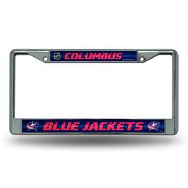 Rico Industries - Columbus Blue Jackets NHL Sparkly Glitter Bling Look Chrome License Plate Frame - Multi