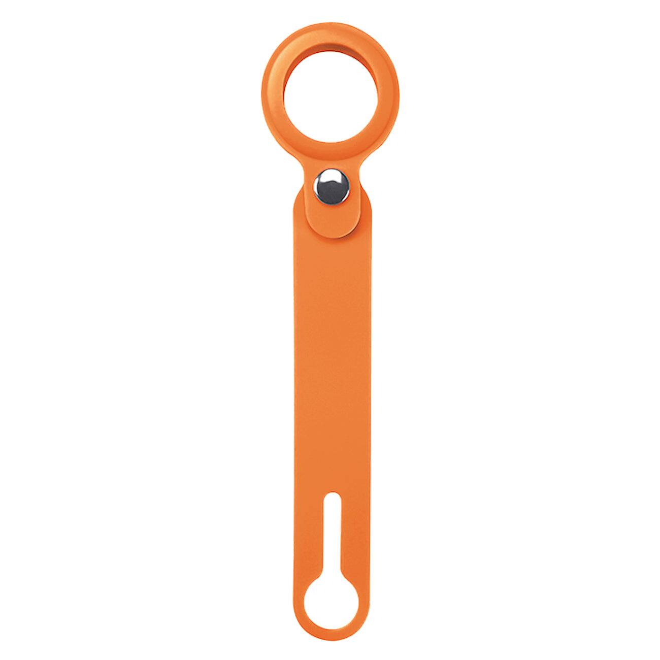 Front. Reiko - Silicone Case For Apple Airtag In Orange - Orange.