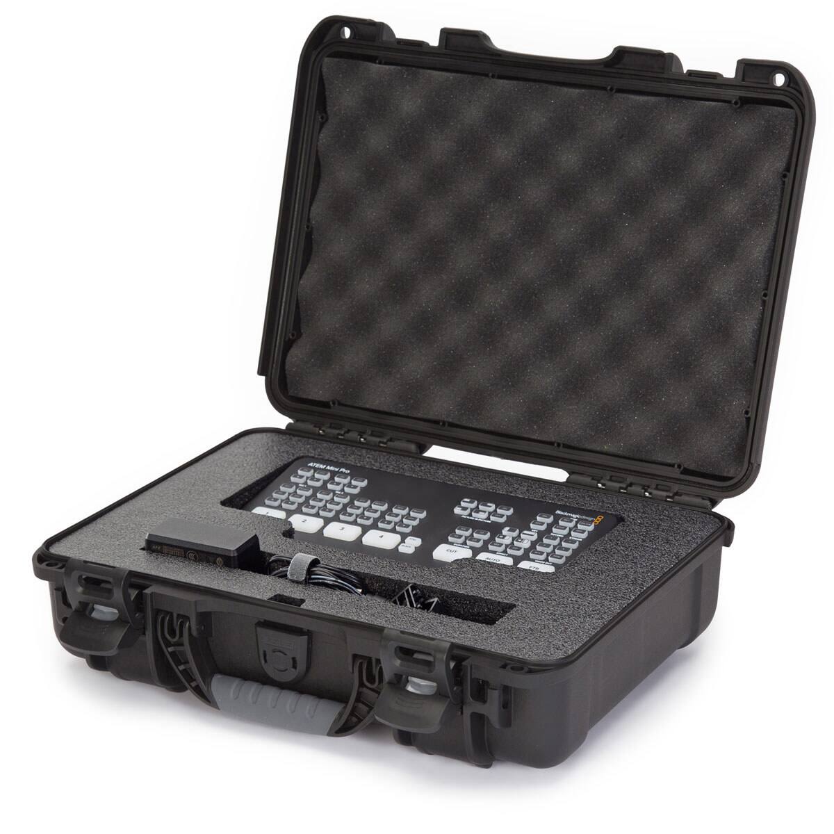 Front. NANUK - Nanuk 910 Hard Case with Foam for Blackmagic Design ATEM Mini Pro, Black.