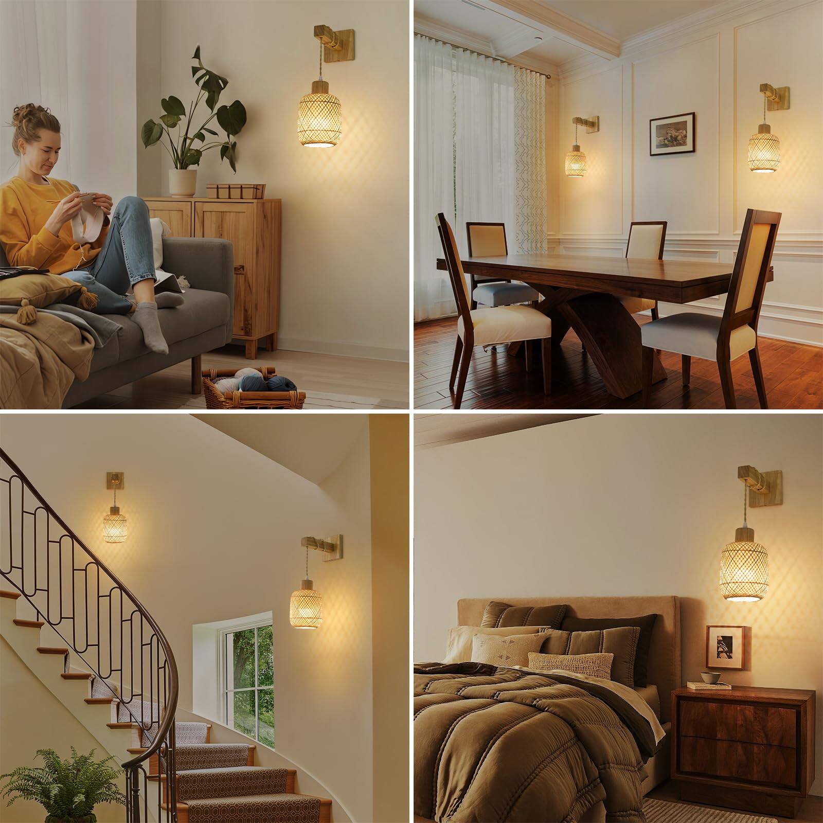 Back. HM 1810 - Boho Operated Wall Sconce With Remote Lantern Sconces Set Of Two Colors Dimmable Rechargeable Wireless Ligh - Default.