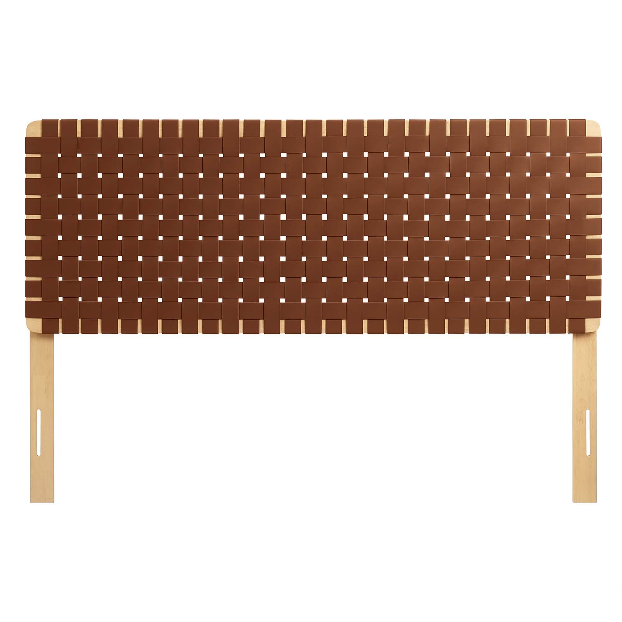 Alt View 1. Modway - Sparta Weave Vegan Leather Queen Headboard by Modway - Brown.