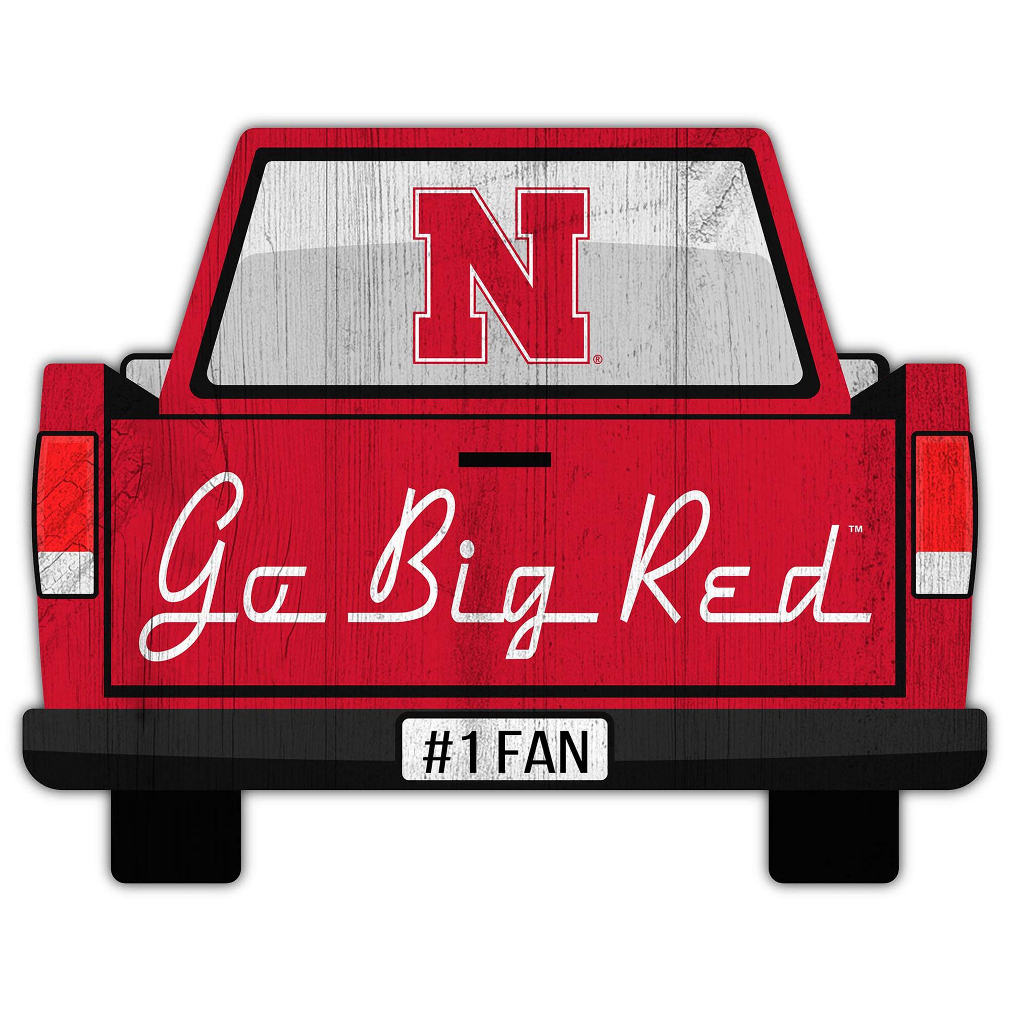 Nebraska Huskers 12'' x 12'' Truck Back D-cor