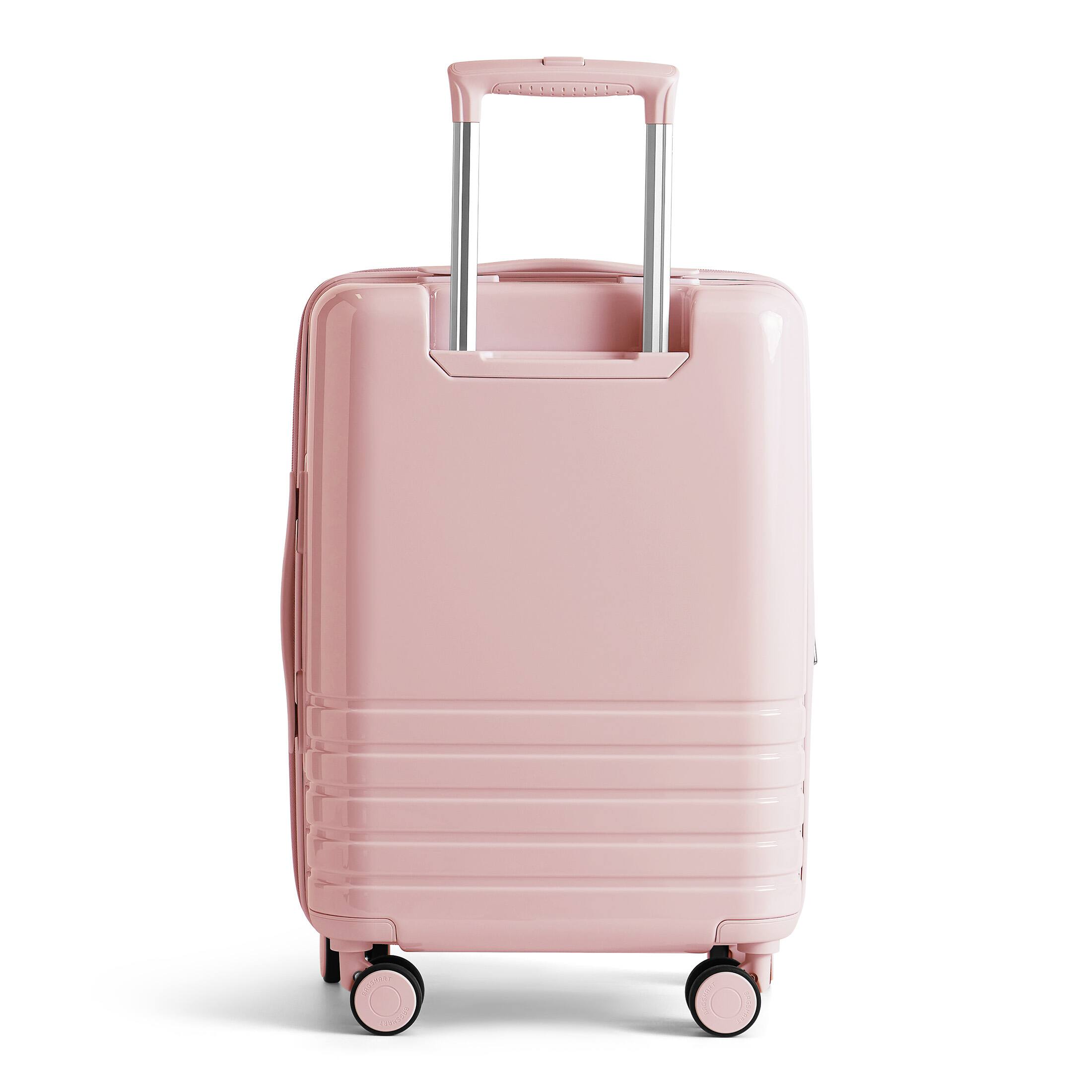 Angle. Bagsmart - Getaway 20" Carry-On Luggage, 100% PC Expandable Hardside Suitcase with 360° Double Spinner Wheels & TSA Lock, 40-48L - Pink.