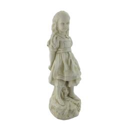 Zeckos - 19 Inch Alice in Wonderland Museum Garden Statue-RESIN - White