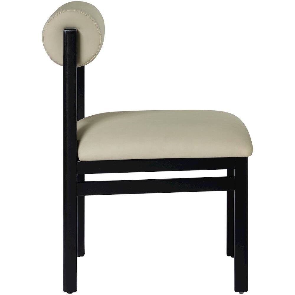 Alt View 3. Meridian Furniture - Roundhill Taupe Vegan Leather Upholstered Dining Chair, Set of 2 - Taupe.