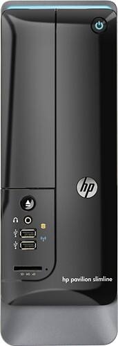 Front Standard. HP - Pavilion Slimline Desktop - 4GB Memory - 1TB Hard Drive.