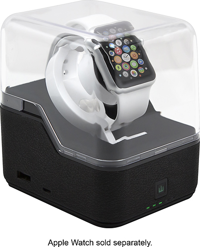  Trident Case - Odyssey Valet Portable Charging Pedestal for Apple Watch™ 38mm and 42mm - Black Leather