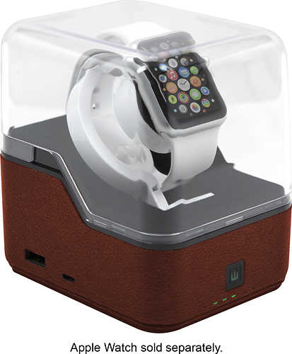  Trident Case - Odyssey Valet Portable Charging Pedestal for Apple Watch™ 38mm and 42mm - Cognac Leather