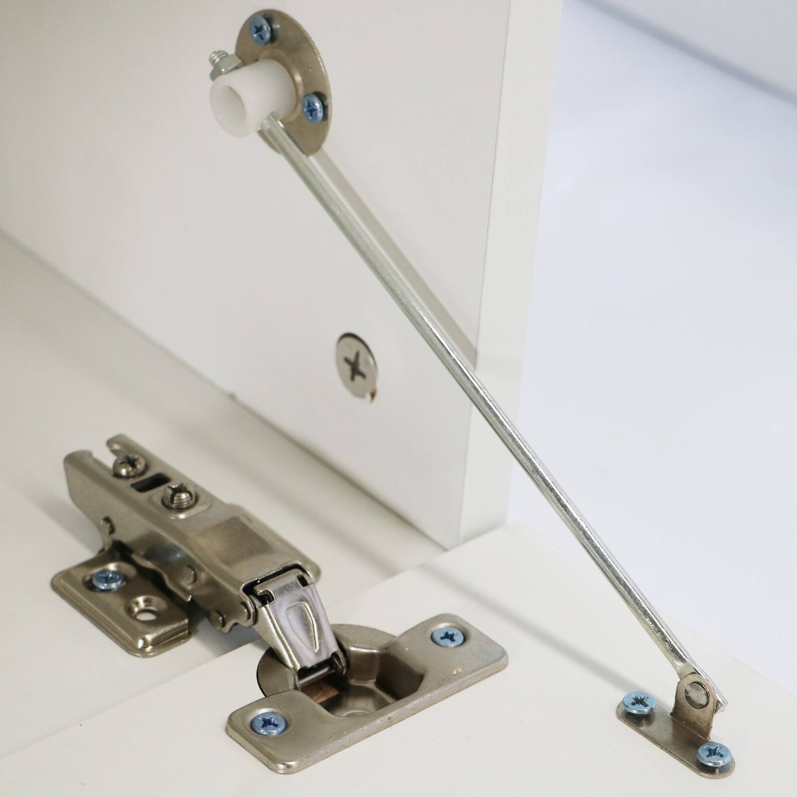 Alt View 7. Ecooso - Fashion TV stand,LED light belt,light belt remote control,toughened glass shelf,metal handle, living room,bedroom - White.