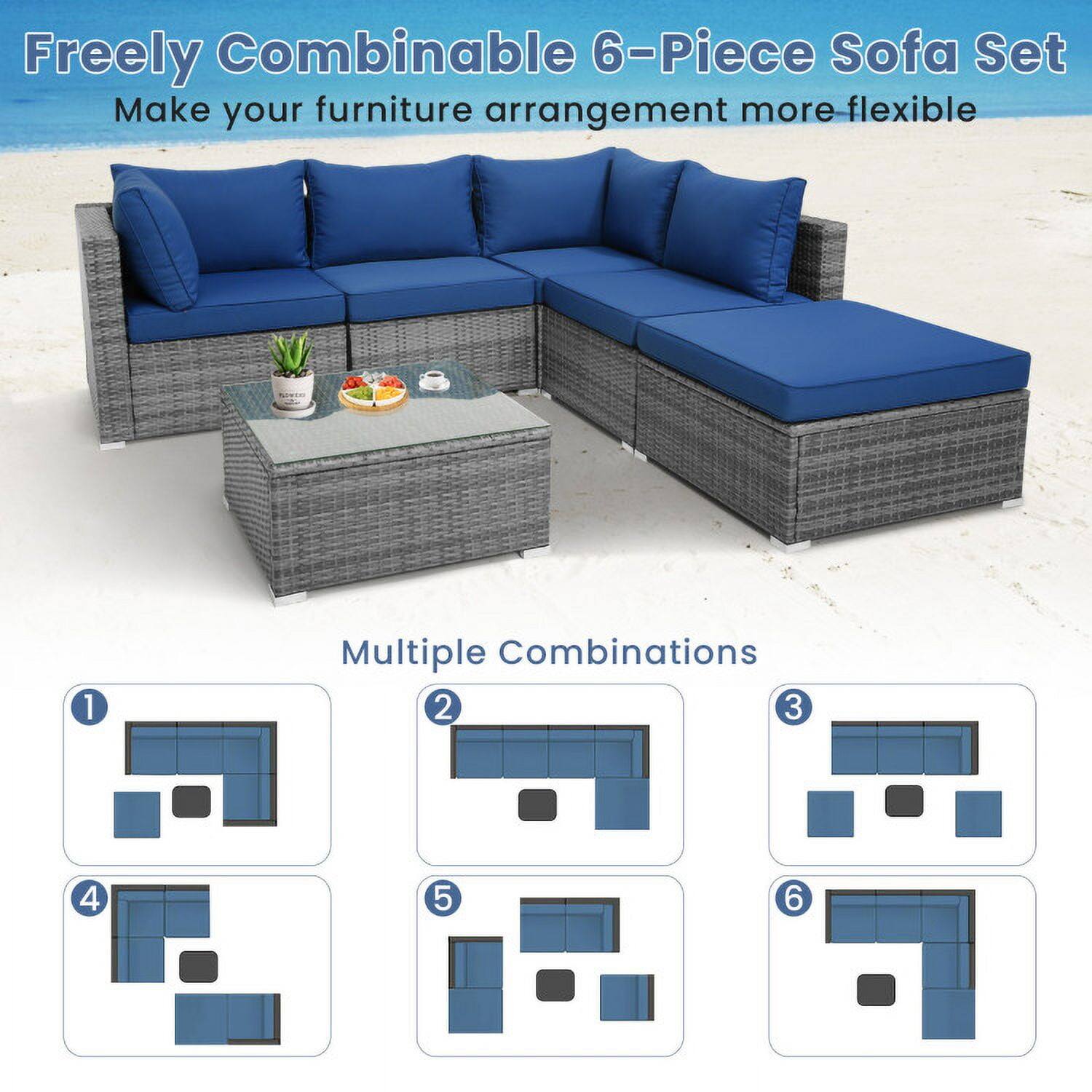 Freely Combinable 6-Piece Sofa Set  
Make your furniture arrangement more flexible  

Multiple Combinations  
1  
2  
3  
4  
5  
6