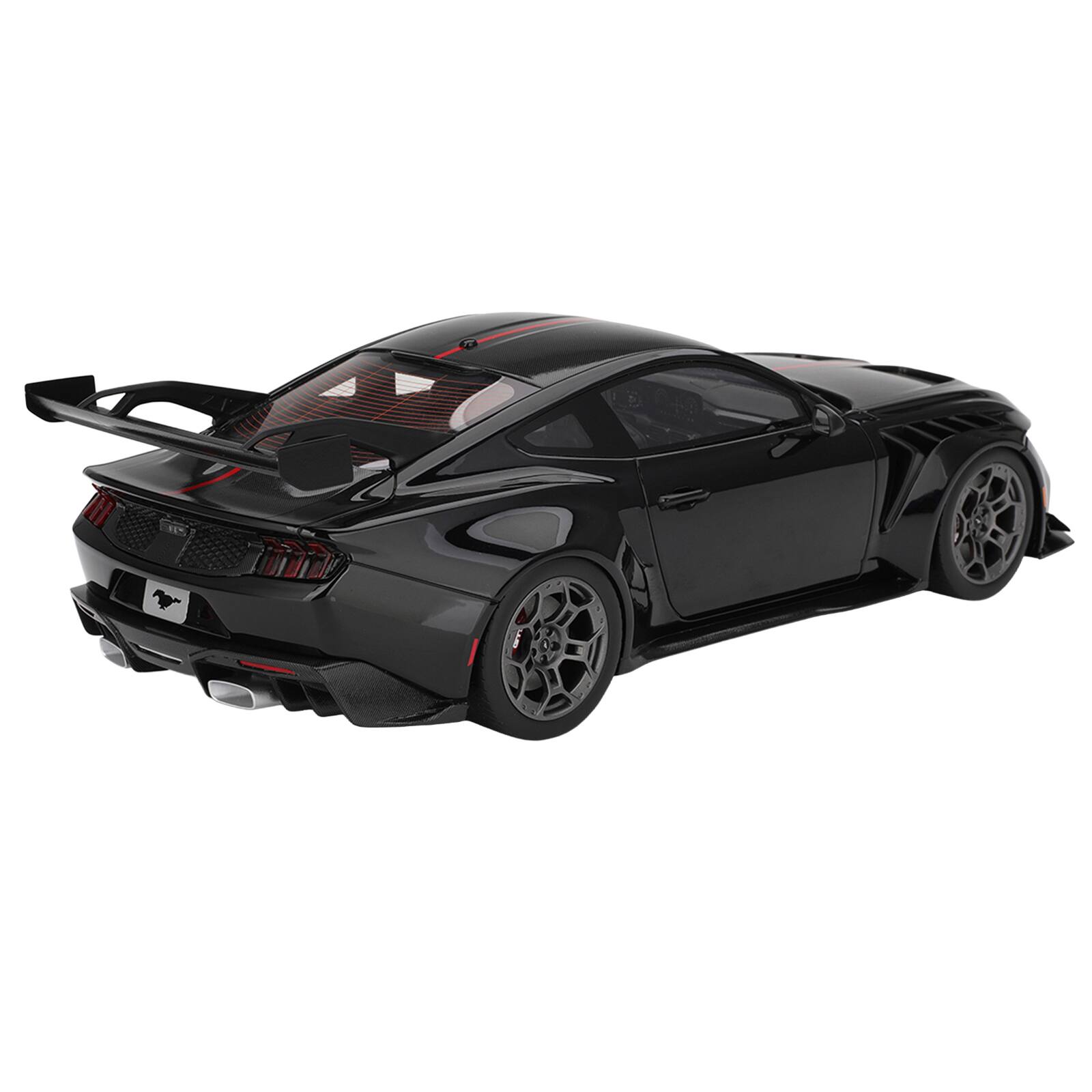 Alt View 4. Top Speed - Ford Mustang GTD Shadow Black with Red Stripe 1/18 Model Car by Top Speed.