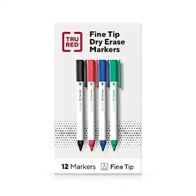 Fine Tip TRU RED Dry Erase Markers
12 Markers
Fine Tip