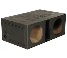 Front. QPower - QPower QBOMB12VL Dual 12 Inch Vented Ported Car Subwoofer Sub Box Enclosure - Charcoal Black.