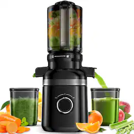 GlowWise - Cold Press Juicer Slow Masticating Juicer Machine for High Nutrient Yield Quiet Motor, Easy Clean , BPA-Free - Blank