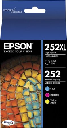 Epson - 252 4-Pack Ink Cartridges High Capacity and Standard Capacity - Cyan/Magenta/Yellow/Black