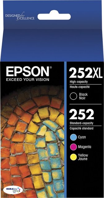 Front Zoom. Epson - 252 4-Pack Ink Cartridges High Capacity and Standard Capacity - Cyan/Magenta/Yellow/Black.