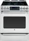 GE - Café 5.4 Cu. Ft. Self-Cleaning Freestanding Electric Convection Range - Stainless steel-Front_Standard