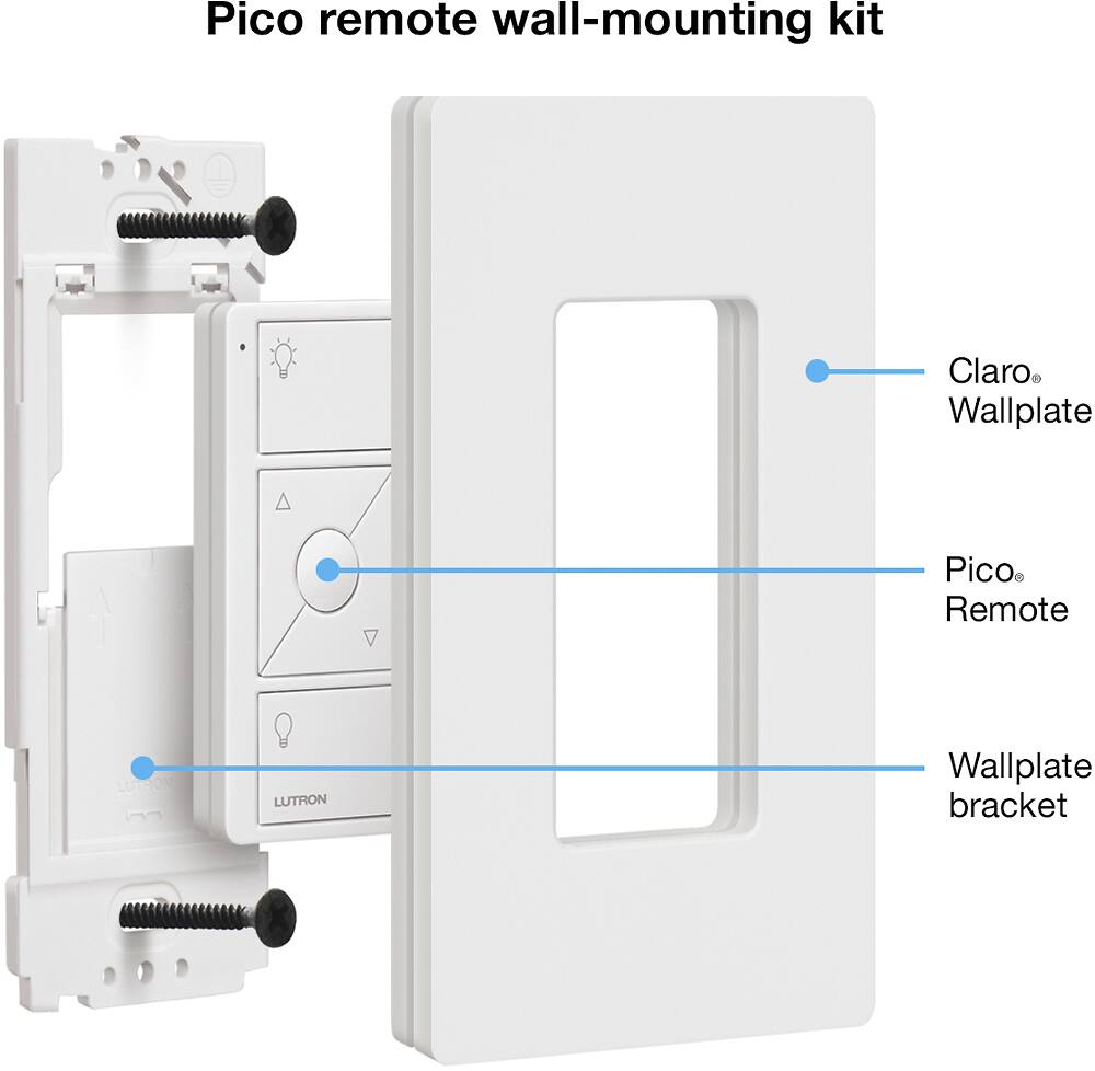 Alt View 12. Lutron - Caseta Wireless Pico Wallplate Bracket - Clear.