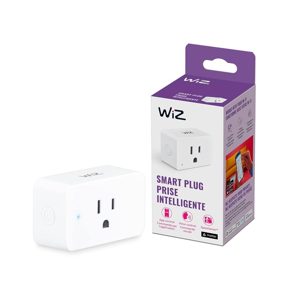 WiZ Smart Plug
Prise Intelligente
WiZ WR 5
App Control
Commande par Application
Voice Control
Commande vocale
SpaceSense
Sens de mouvement
Respects Your Privacy
Protège votre vie privée
Works with your Wi-Fi
Fonctionne avec votre Wi-Fi
WiZ respects your privacy
WiZ respecte votre vie privée
Compatible with Matter