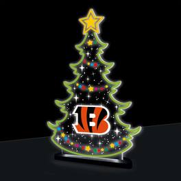 Evergreen Enterprises - Cincinnati Bengals 10" LED Tabletop Christmas Tree Desklite Sign - Green