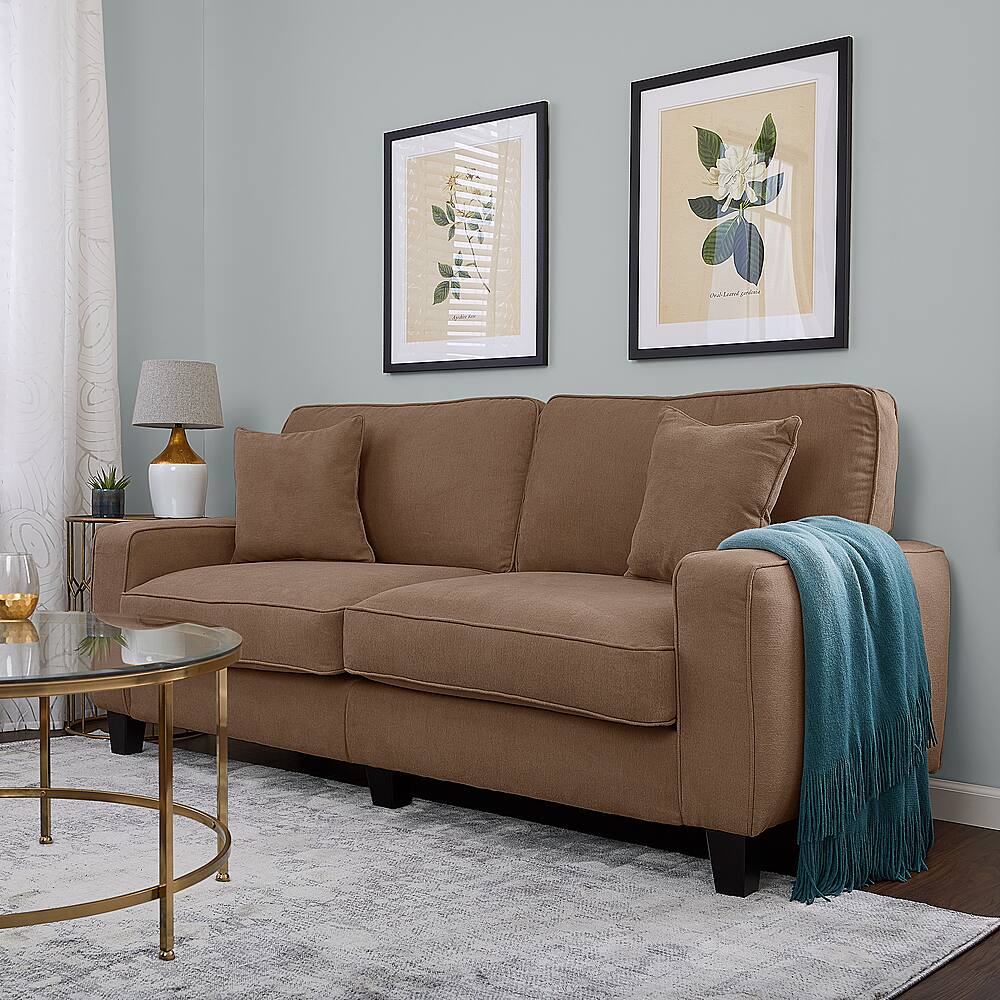 Angle. Serta - RTA Martinique Collection 78" Fabric Sofa - Dominica Earth.