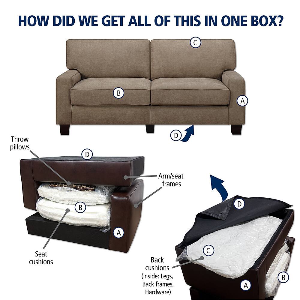 Alt View 18. Serta - RTA Martinique Collection 78" Fabric Sofa - Dominica Earth.
