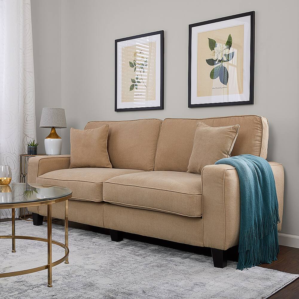 Angle. Serta - RTA Martinique Collection 78" Fabric Sofa - Navarre Beige.