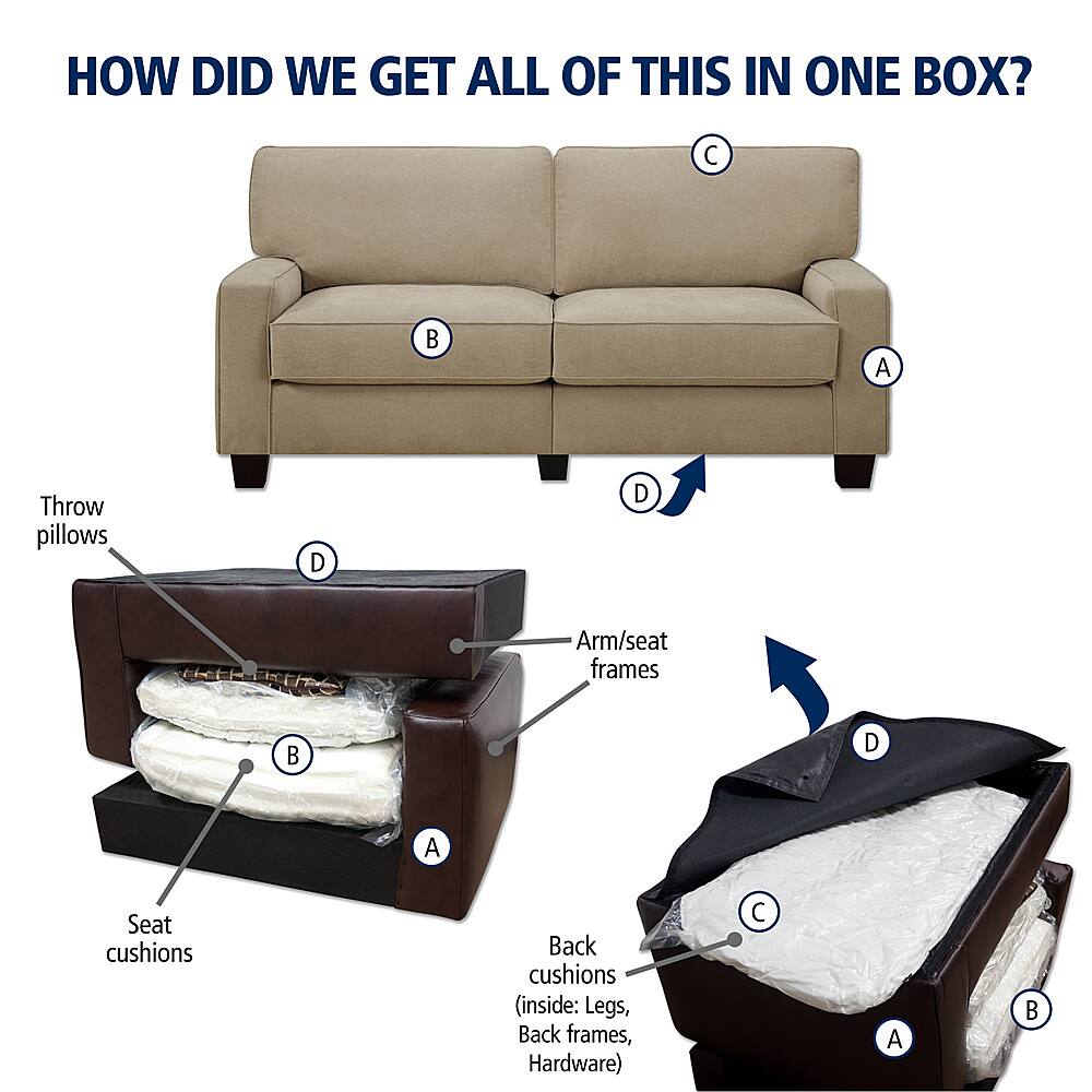 Alt View 18. Serta - RTA Martinique Collection 78" Fabric Sofa - Navarre Beige.