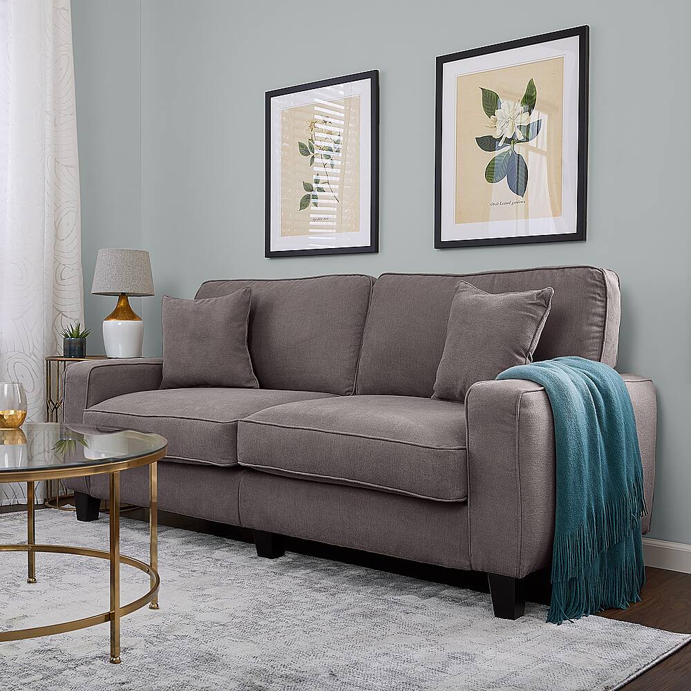 Angle. Serta - RTA Martinique Collection 78" Fabric Sofa - Kona Gray.