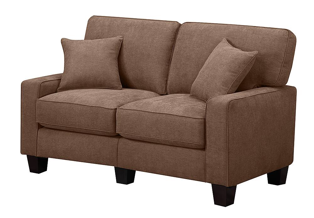 Angle. Serta - RTA Martinique Collection 61" Fabric Loveseat Sofa - Dominica Earth.