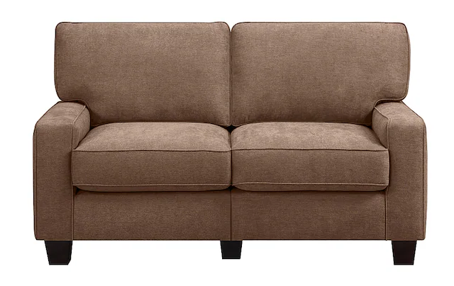 Front. Serta - RTA Martinique Collection 61" Fabric Loveseat Sofa - Dominica Earth.