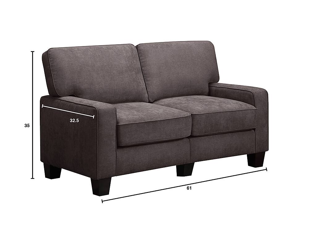 Alt View 16. Serta - RTA Martinique Collection 61" Fabric Loveseat Sofa - Kona Gray.