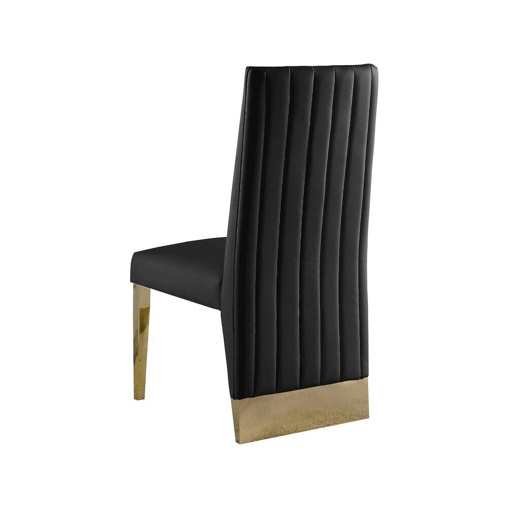 Alt View 1. Meridian Furniture - Porsha Black Vegan Leather Dining Chair, Set of 2 - Black.