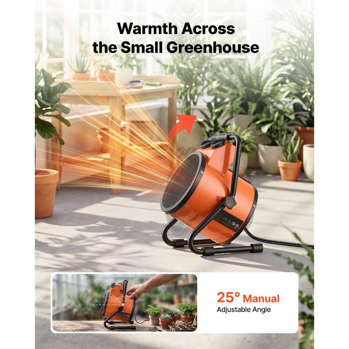 Warmth Across the Small Greenhouse

25° Manual Adjustable Angle
