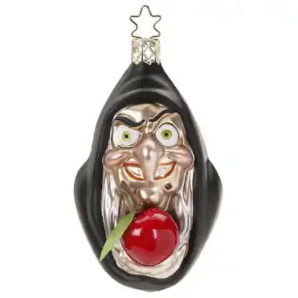 Front. Inge Glas - Inge Glass Mean Witch German Glass Halloween Ornament FREE BOX - Black.