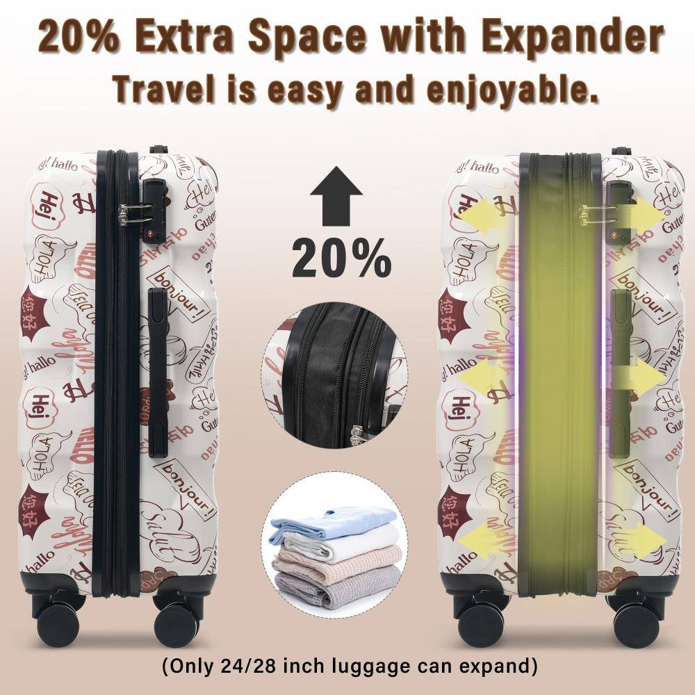 20% Extra Space with Expander  
Travel is easy and enjoyable.  

20%  

(Only 24/28 inch luggage can expand)