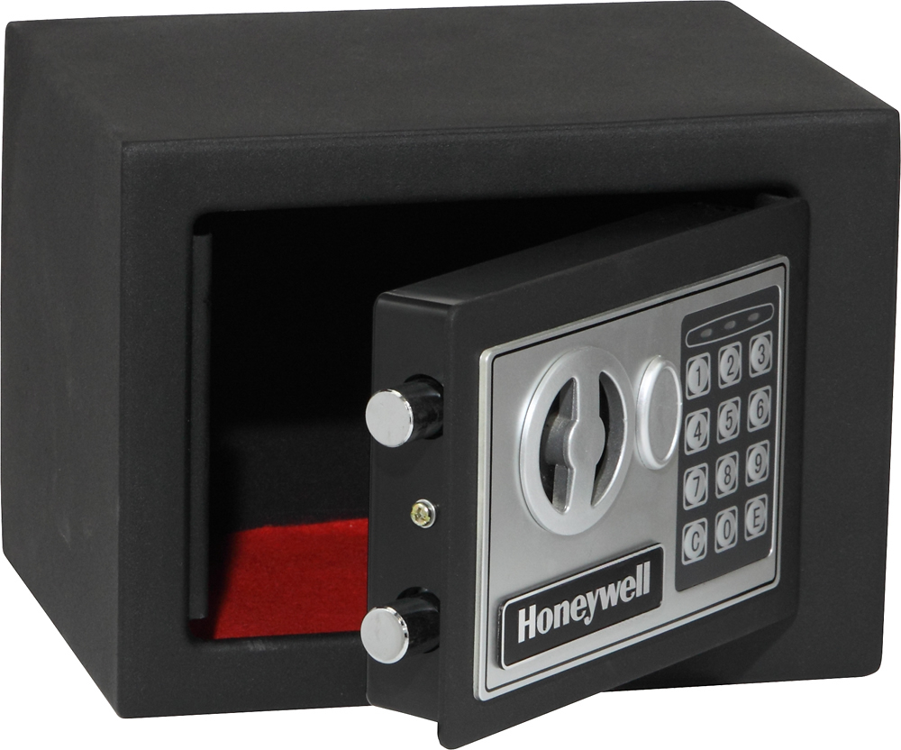 Left View: Honeywell - 0.17 Cu. Ft. Security Safe - Blue
